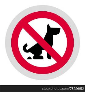 No Fouling Dog forbidden sign, modern round sticker. Forbidden sign, modern round sticker