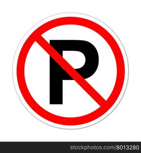 No parking sign on white background