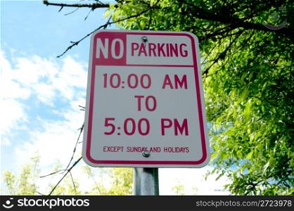 No parking street sign
