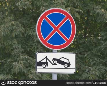 No parking, tow away zone traffic sign.. No parking, tow away zone traffic sign