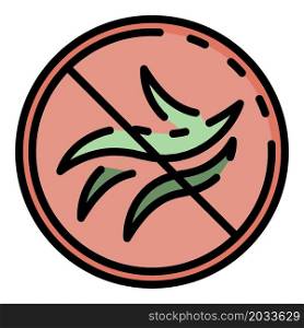 No plant infection icon. Outline no plant infection vector icon color flat isolated. No plant infection icon color outline vector