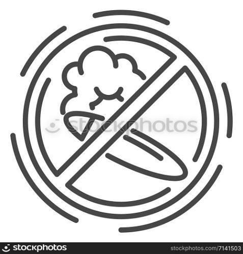 No smoking cigar icon. Outline no smoking cigar vector icon for web design isolated on white background. No smoking cigar icon, outline style