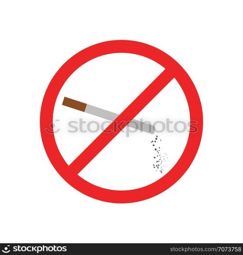 No smoking icon. Flat color design. Vector illustration.