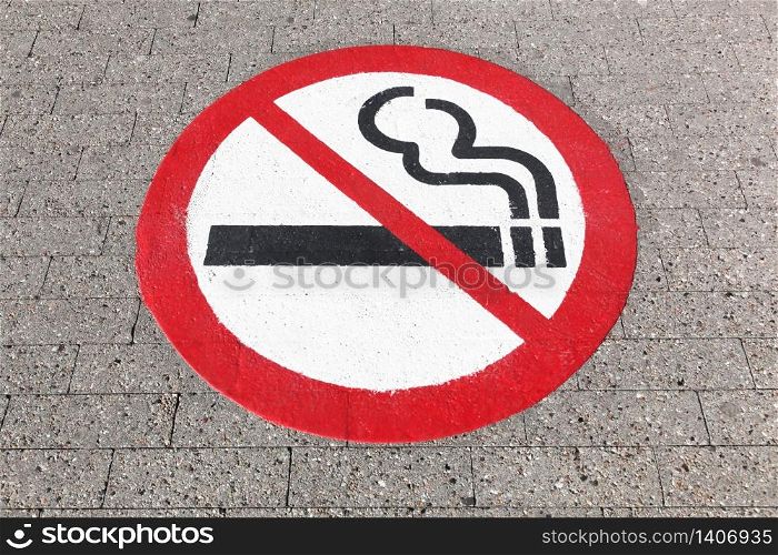 No smoking sign on the floor