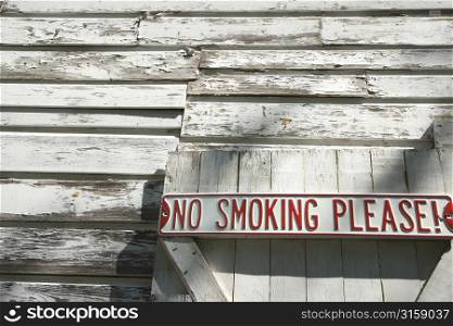 No smoking sign on wooden boards