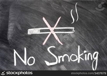 No smoking written on blackboard