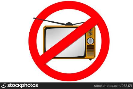 No television sign isolated on white background, 3D rendering
