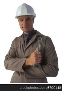 non-specific tradesman wearing overalls