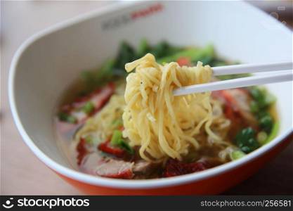Noodle with grilled pork Chinese food