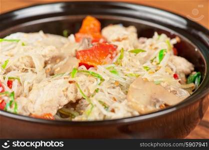 noodles with chicken. noodles with chicken and vegetables