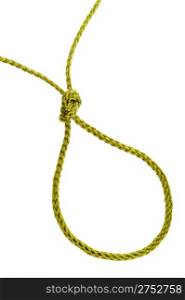noose from a cord. Isolated on a white background
