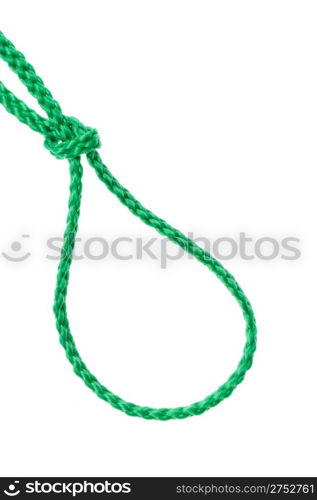 noose from a cord. Isolated on a white background