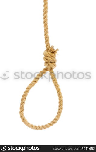 Noose made of rope against background