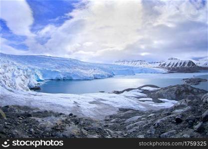 Nordenskiold Glacier, Petuniabukta, Billefjord, Arctic, Spitsbergen, Svalbard, Norway, Europe