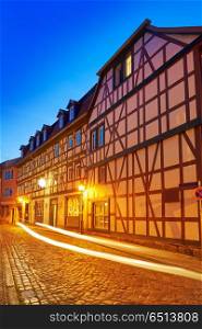 Nordhausen city at sunset in Thuringia Germany. Nordhausen city facades at sunset in Thuringia Germany