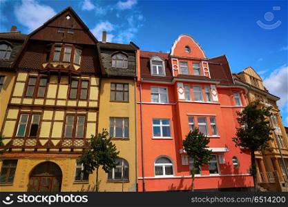 Nordhausen downtown facades in Harz Thuringia of Germany. Nordhausen downtown facades Thuringia Germany
