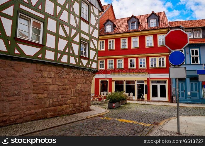 Nordhausen downtown facades in Thuringia Germany. Nordhausen downtown facades in Thuringia of Germany