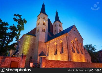 Nordhausen Holy Cross Cathedral in Germany. Nordhausen Holy Cross Cathedral sunset in Thuringia Germany