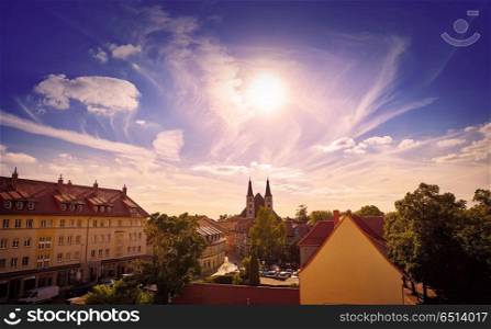 Nordhausen skyline in Harz Thuringia of Germany