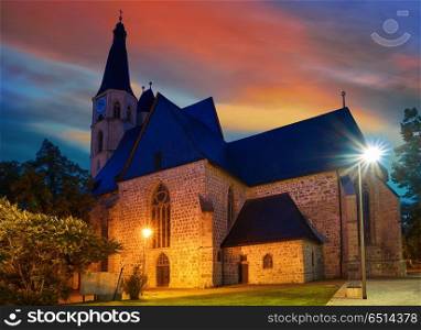 Nordhausen St Blasii church Thuringia Germany. Nordhausen St Blasii church sunset in Thuringia Germany