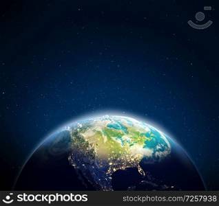 North America. Elements of this image furnished by NASA. 3d rendering. North America 3d rendering