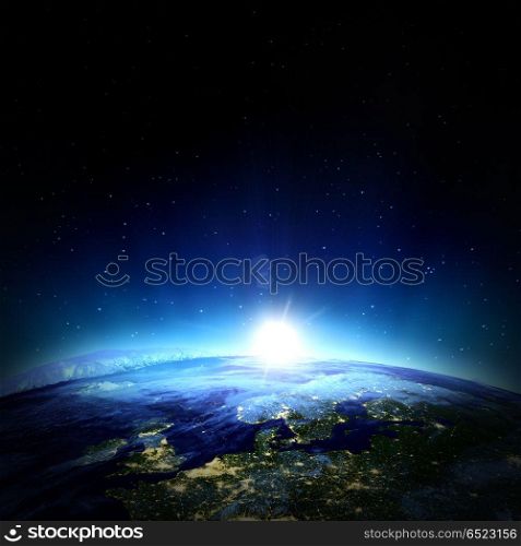 North Europe 3d rendering planet. North Europe. Elements of this image furnished by NASA 3d rendering. North Europe 3d rendering planet