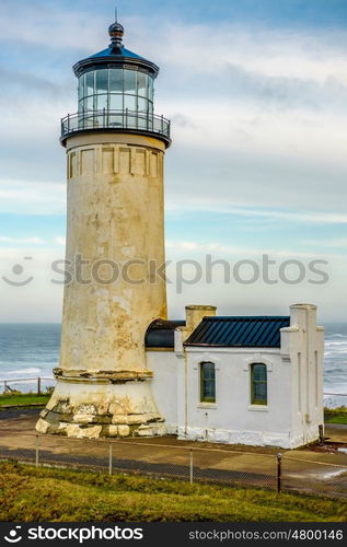 North Head Lighthouse at Pacific coast, Cape Disappointment, built in 1898, WA, USA