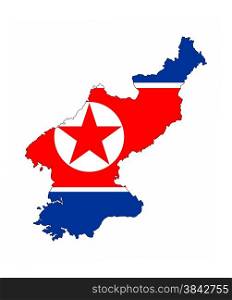 north korea country flag map shape national symbol