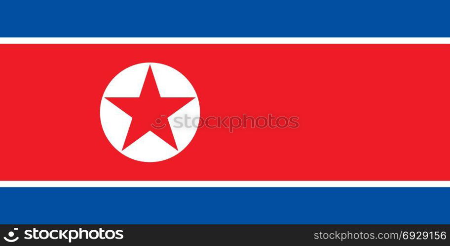 North Korean Flag of North Korea. the North Korean national flag of North Korea, Asia