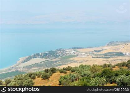 North shore of Lake Kinneret, top view