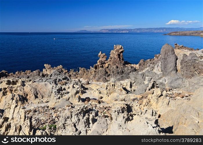 north-west coast of San Pietro island, Carloforte, Sardinia, Italy