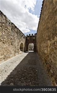 Northern access to the roman aqueduct in Segovia, Spain
