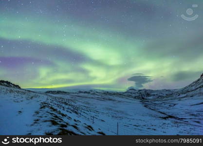 Northern Light Aurora borealis at Vik Iceland