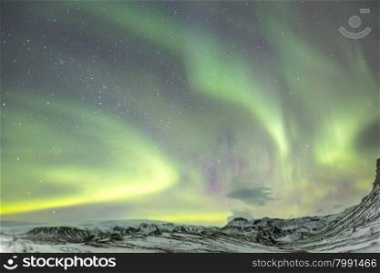 Northern Light Aurora borealis at Vik Iceland