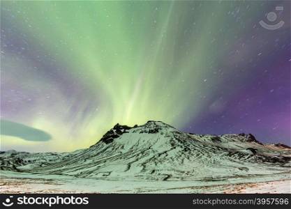 Northern Lights Aurora borealis at Vik Iceland