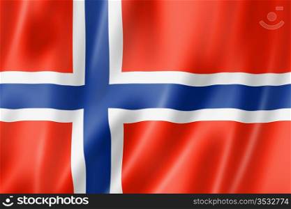 Norway flag, three dimensional render, satin texture. Norwegian flag