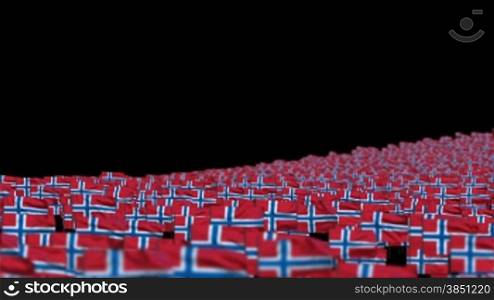 Norway Flags and Camera Fly Over, DOF