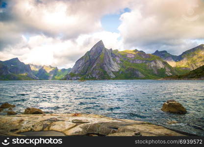 Norway, Lofoten island view of its mountains