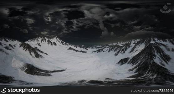 Norway mountains severe landscape. dramatic dark colors. virtual reality 360. VR 360 Norway Mountains Severe Landscape