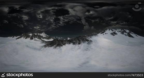 Norway mountains severe landscape. dramatic dark colors. virtual reality 360. VR 360 Norway Mountains Severe Landscape