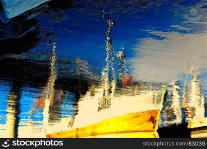 Norway ship reflection on water background. Norway ship reflection on water background hd