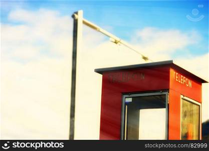 Norway telephone booth with light leak backdrop. Vertical Norway telephone booth with light leak backdrop hd