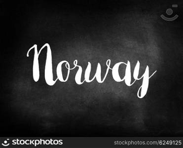 Norway written on a blackboard