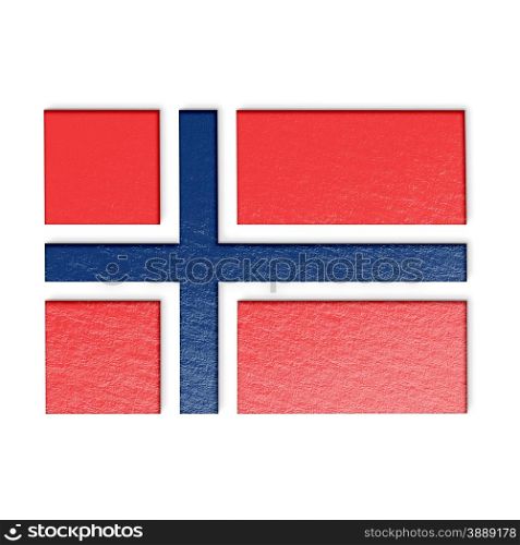 Norwegian flag isolated on white stylized illustration.
