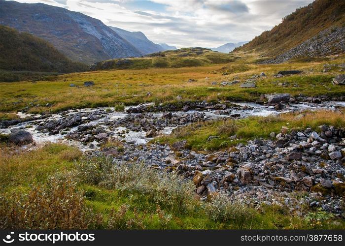Norwegian mountain autumn landscape near Geiranger
