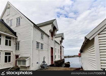 norwegian ocean town Alesund with beatiful Jugenstil houses