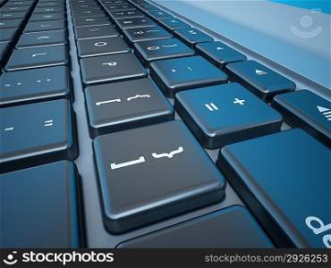Notebook&acute;s Keyboard Closeup Series (Concept of IT tech and digital world)