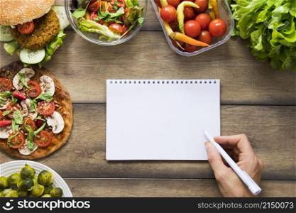 notebook mock up delicious vegan dishes
