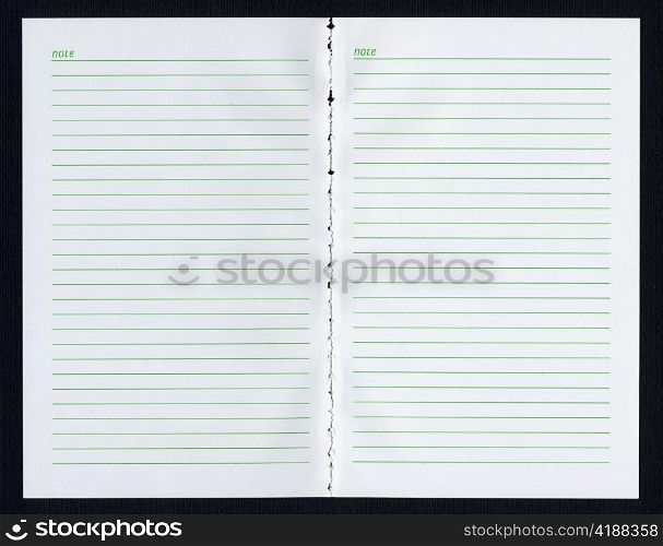 Notebook note pad page office stationery. Blank notebook page