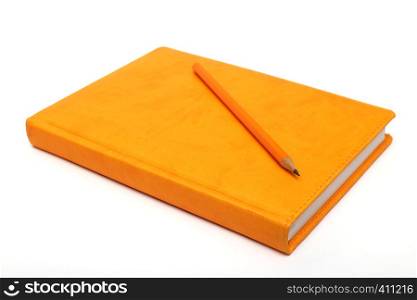 notebook on a white background, close-up